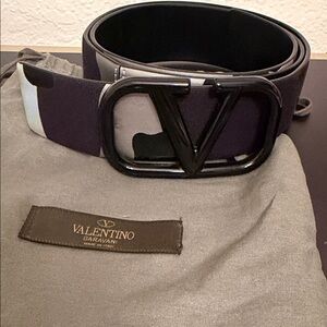 Valentino Garavani Black and Gray Belt Bag